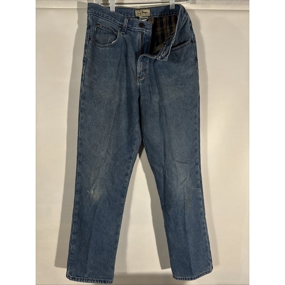 L.L. Bean Other - LL Bean Classic Fit Jeans Mens 32x32 Flannel Lined Straight Denim Workwear Vtg